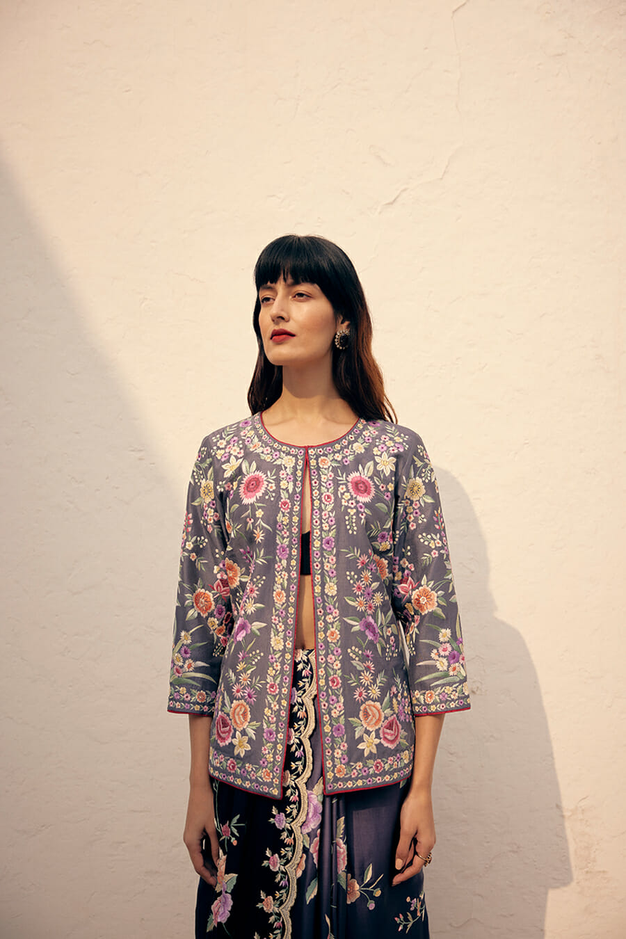 Button Rose Short Jacket